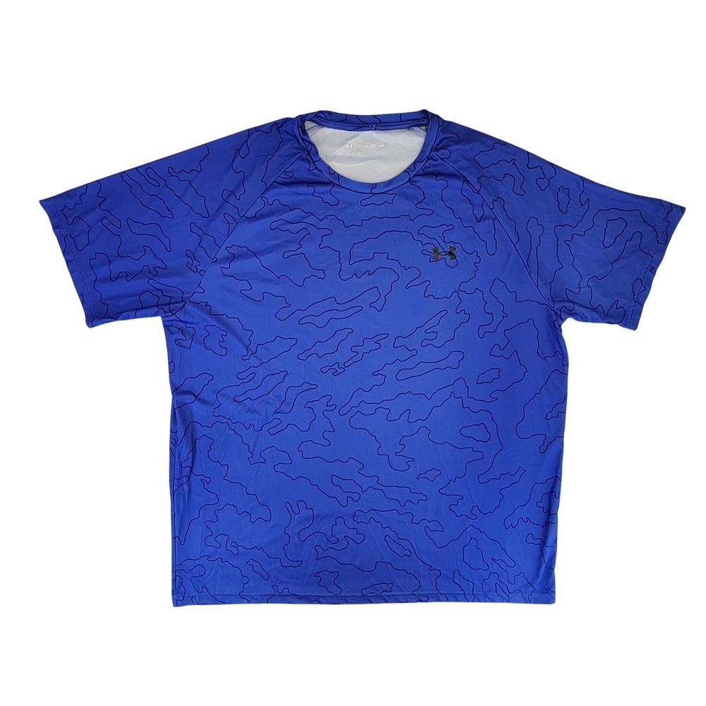 Under Armour Men's Loose Fit Camo T Shirt Blue Black‎ XXL